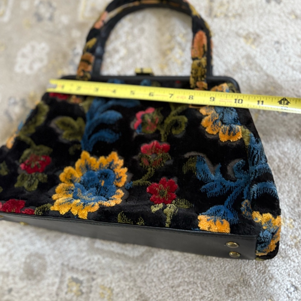 Vintage Large JR Florida Handbag Purse Carpet Bag Tapestry Floral Handbag - Picture 10 of 13